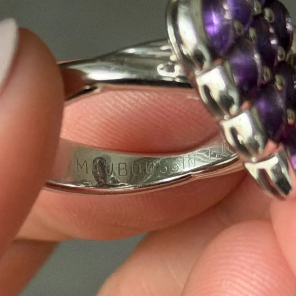 Mauboussin Paris Purple and Pink Amethyst Cluster Ring - Picture 12 of 15